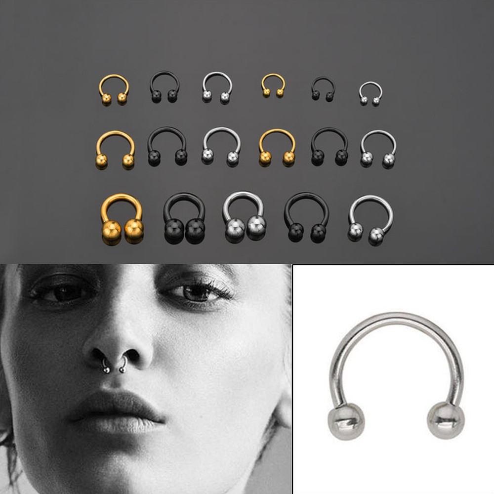 Khuyên xỏ cơ thể/ tai/ mũi/ môi 16 gauge bằng thép không gỉ phong cách hiphop thời trang cho nam nữ