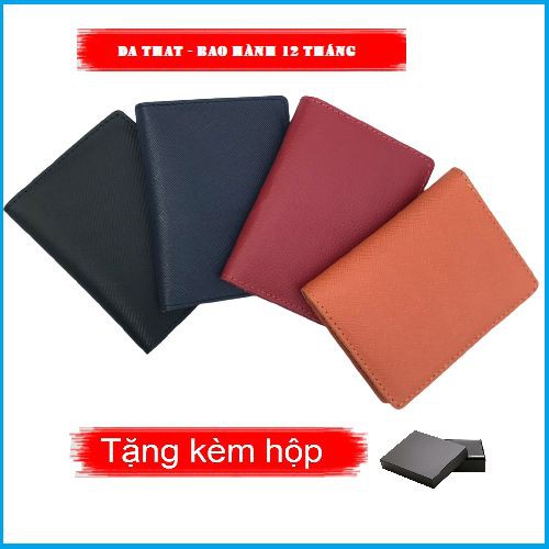 Ví Mini Nữ Nam Cầm Tay Đựng Thẻ Tiền Namecard Nhiều Ngăn | Bóp Da Saffiano Thời Trang Tặng Kèm Hộp HCM - VD02 vulanshop