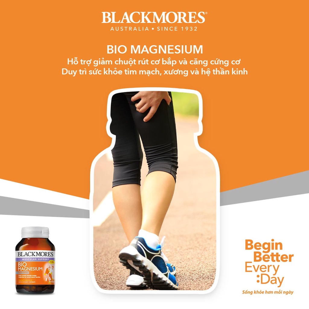 Viên Uống Bổ Sung Magie, Hỗ Trợ Sức Khỏe Cơ Bắp - Blackmores Bio Magnesium - 50/100/150 viên