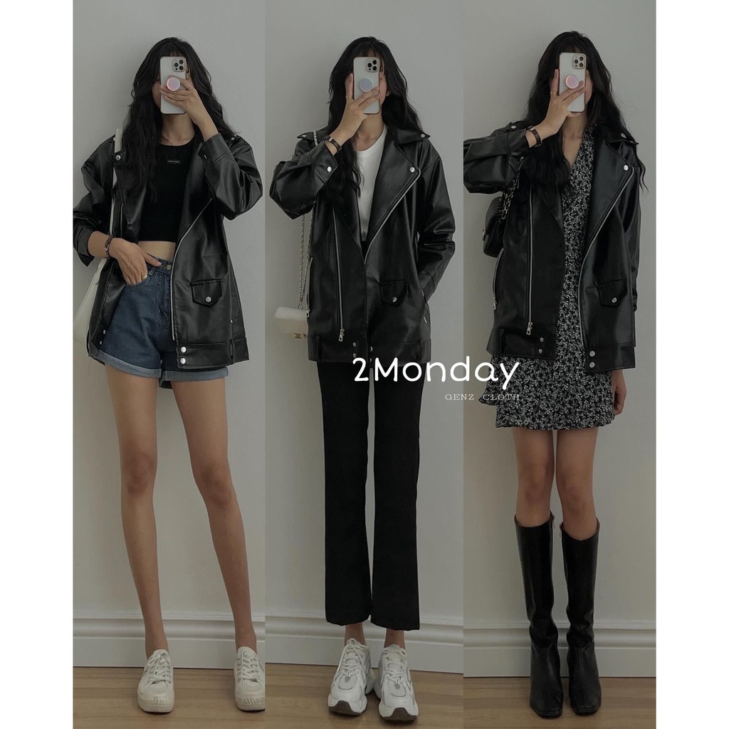 [Ảnh thật] Áo jaket da đen siêu đẹp