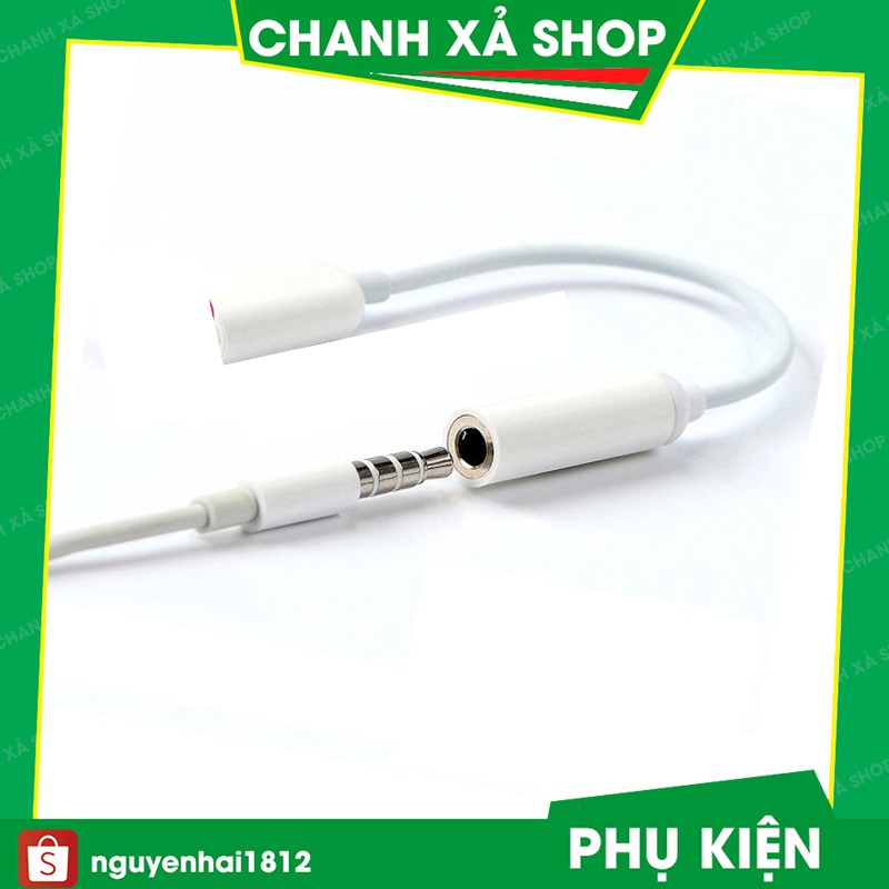 Jack/ cáp chuyển đổi tai nghe 1 cổng từ chân tròn 3.5mm sang chân dẹt ip7/7plus/8/8plus/x/xsmax/11/12/13/promax/pro/max