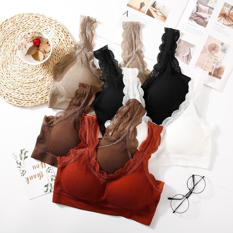 [Mã WARN10 giảm 10k đơn 99k] Áo bra gân tăm cotton viền ren chất đẹp siêu chảnh COCO LAND [Hàng cao cấp] | BigBuy360 - bigbuy360.vn