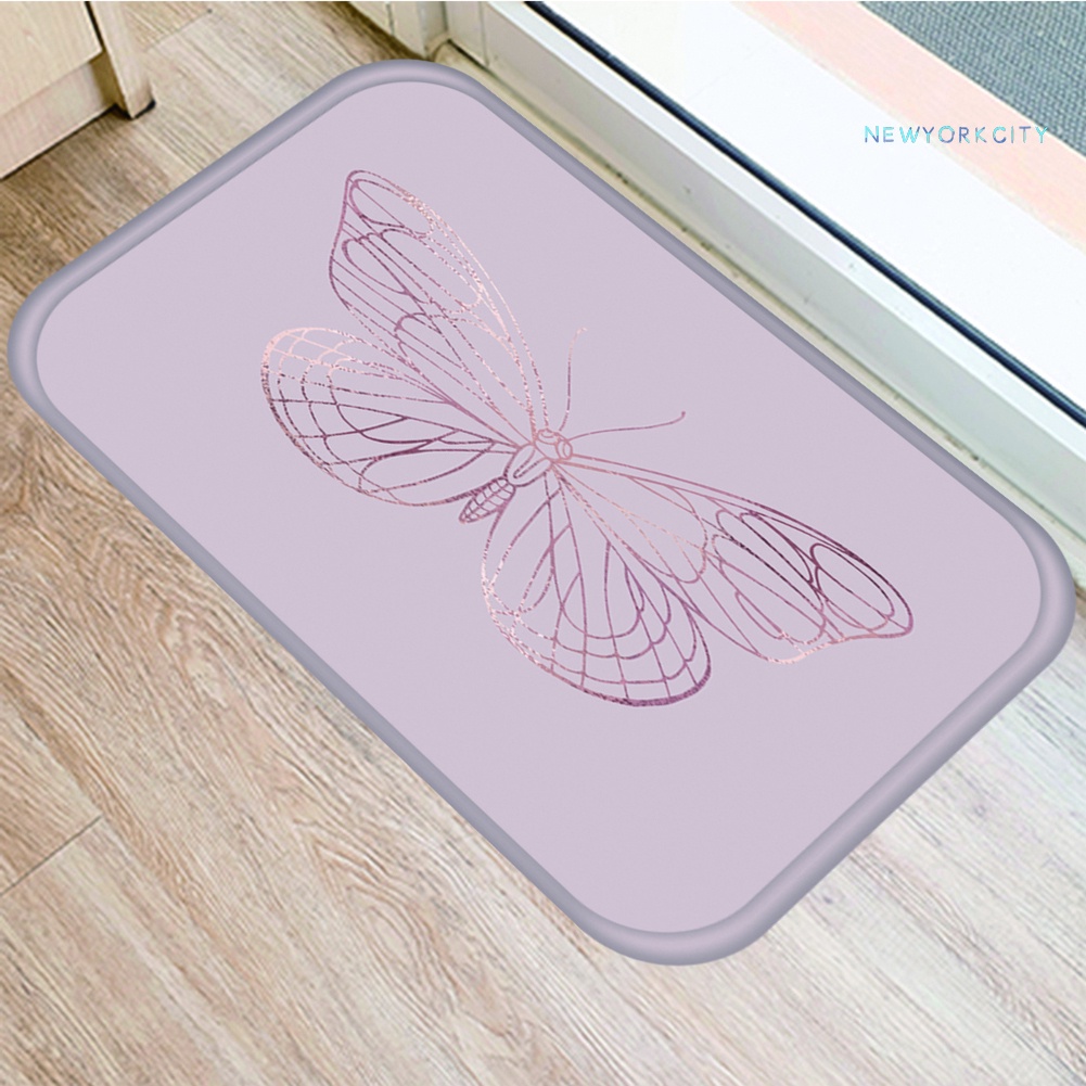 Thảm lót cửa chùi chân Chống Trượt Hình Bướm Dành Cho Gia Đình