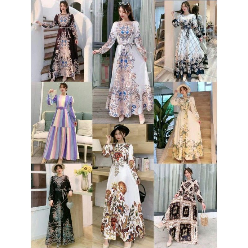Maxy Nhập Khẩu bangkok Hàn Quốc / Đầm Vườn Hoa Nhập Khẩu Cao Cấp/Đầm maxi Nhập Khẩu Cao Cấp