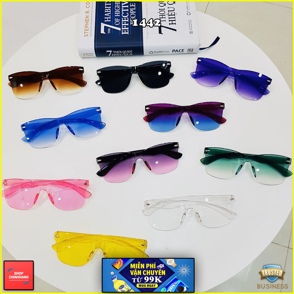 Mắt kính mát nữ thời trang cao cấp form vuông FREESHIP mắt kính râm nam nữ sành điệu giá rẻ SH1442