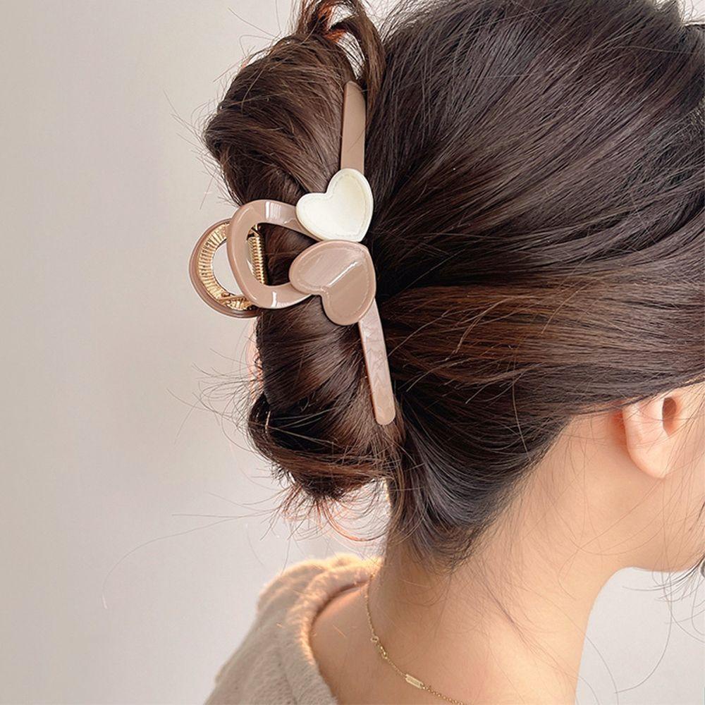 Kẹp Tóc Càng Cua Hình Trái Tim Phong Cách Vintage Cho Nữ Giá Đỡ