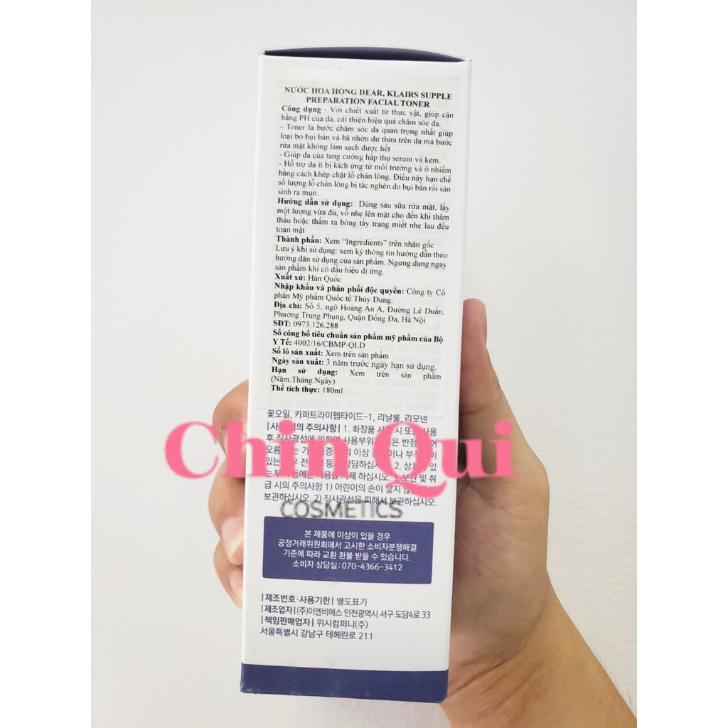 Nước Hoa Hồng Không Mùi Dear Klairs Supple Preparation Unscented 180ml