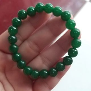 Vòng tay đá xanh lá đậm 8mm