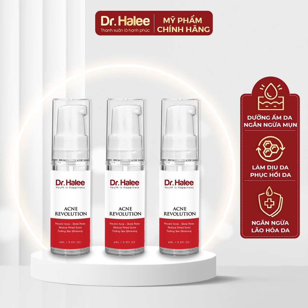 Combo serum dược mụn Dr.Halee Acne Revolution kháng khuẩn, mờ thâm (6ml x 3 lọ)