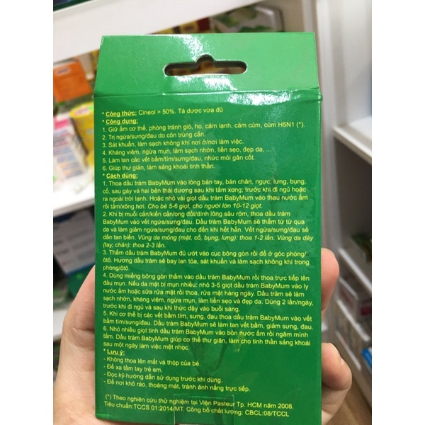 Tinh dầu tràm BaBymun Dầu cho mẹ và bé sau sinh 100% thiên nhiên