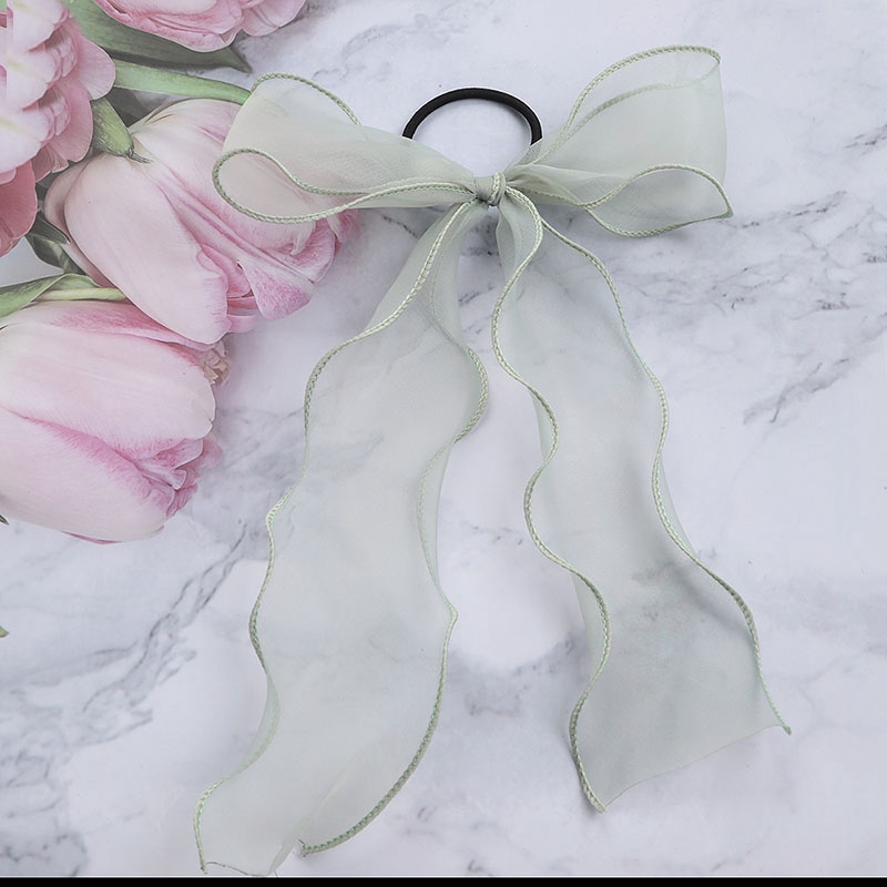 1pcs Fairy Elegance Temperament Hair Ties Dây Buộc Tóc Đính Nơ Ruy Băng Long Ribbon Hair Rope