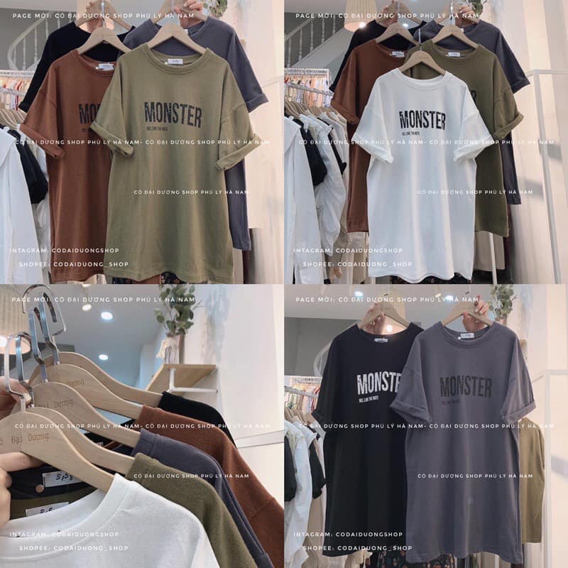 Áo Phông Oversize In MONSTER Tag 3158 Chất Cotton Tuyết Nhung Mặc Đôi Nam Nữ Samsam4896