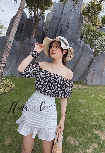 Chân váy đuôi cá ngắn may nhún dễ phối đồ | BigBuy360 - bigbuy360.vn