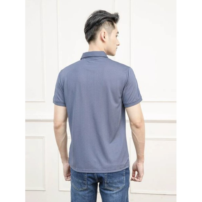 Áo thun polo nam Aristino APS059S1 phông ngắn tay có cổ bẻ dáng suông vừa màu xanh tím than vải polyester thể thao