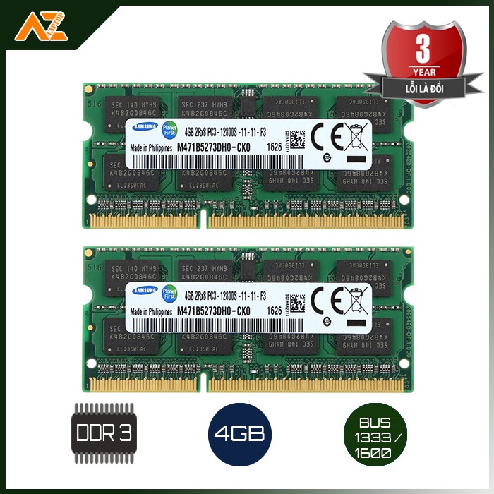 Ram Laptop DDR3 4GB BUS 1333/1600 Bảo Hành 36 Tháng