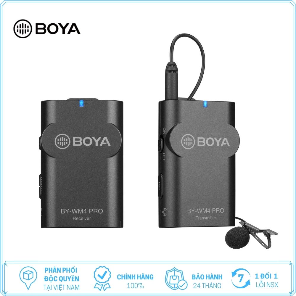 BOYA BY-WM4 PRO K1 - Hàng Chính Hãng - Mic thu âm không dây cổng 3.5mm | Dành cho Điện thoại và Máy ảnh