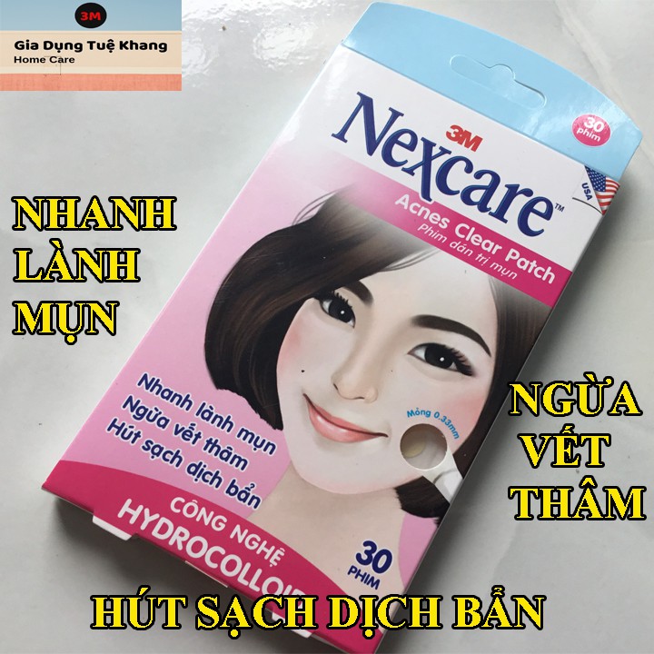 Miếng dán mụn Nexcare hộp 30 miếng - 3M Thương Hiệu của Mỹ, miengdanmun