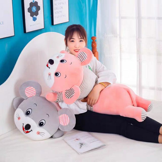 Gấu bông, gối ôm Chuột con mặc áo dễ thương vải co dãn 4 chiều