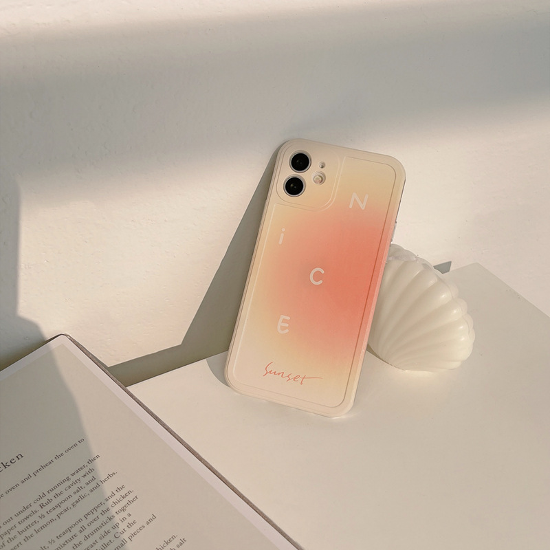 Ốp iphone 11 Ốp điện thoại silicon tpu màu hoàng hôn gradient cho iPhone 11 Pro Max X