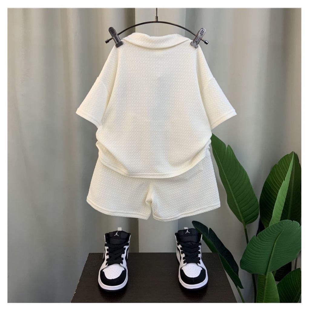 [Bán Chạy] Set Áo Thun polo Tay Ngắn Và Quần Ngắn Thời Trang Đẹp Trai Phong Cách Đường Phố Cá Tính Cho Bé Trai