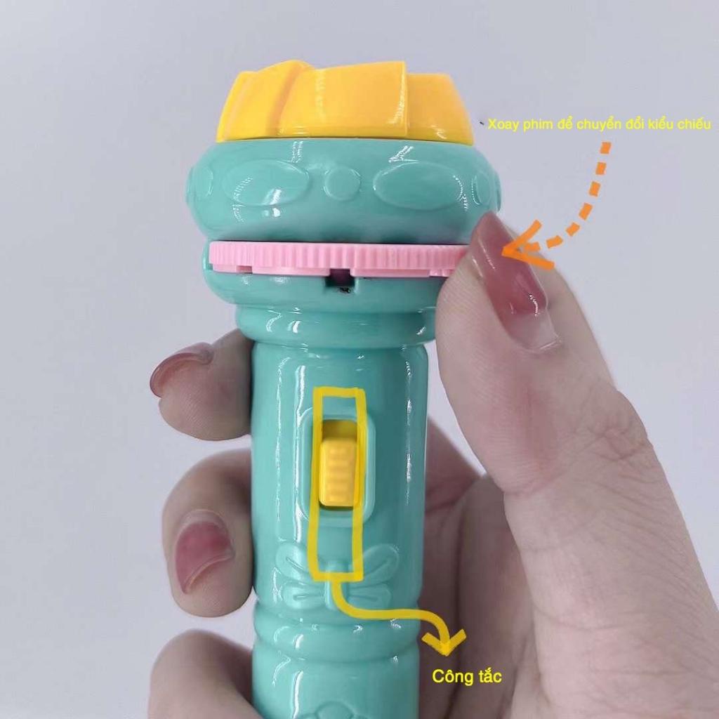 Đèn pin chiếu hình MUSHROOM 10 thẻ 80 hình chiếu giúp bé khám phá thế giới động vật
