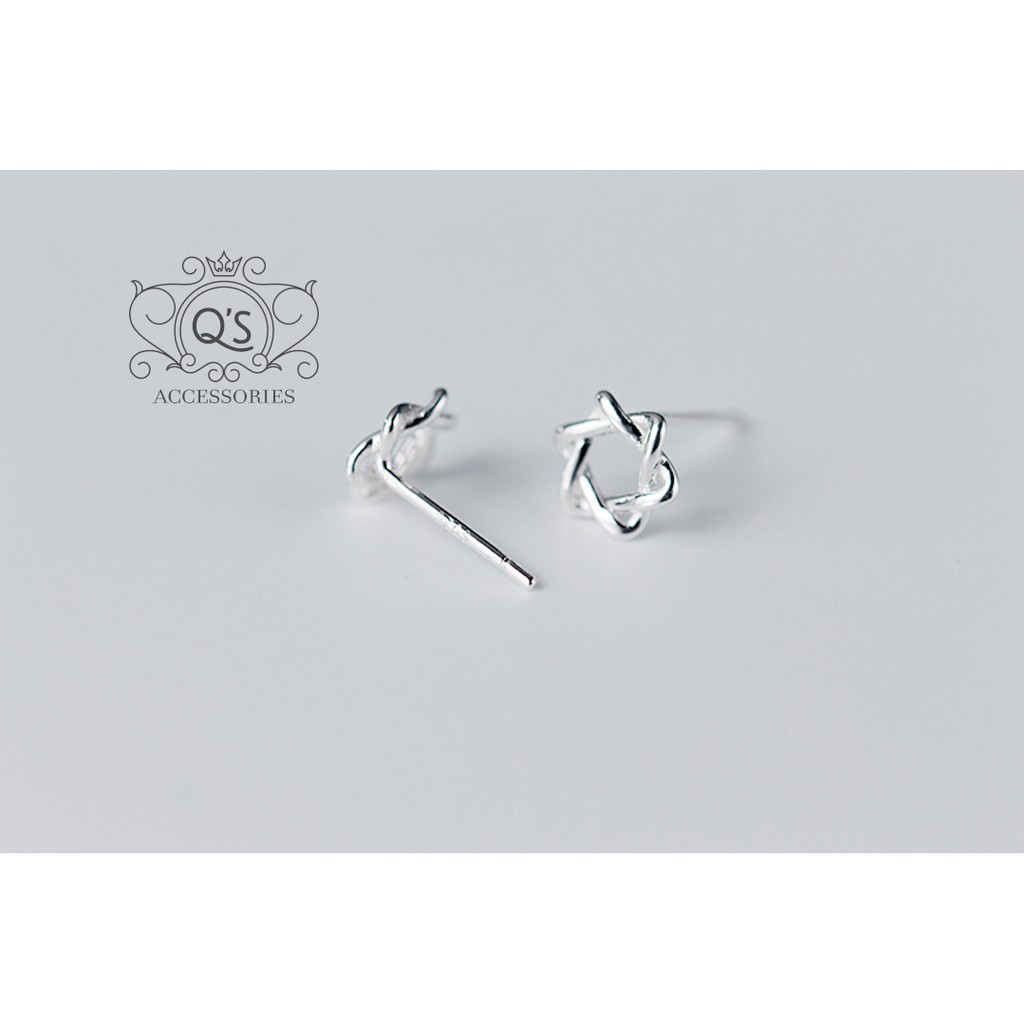 Khuyên tai bạc sao 6 cánh bông tai bạc ngôi sao cách điệu S925 STAR Silver Earrings SO00 - KÈM ẢNH THẬT