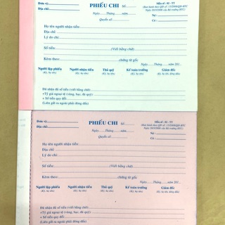Phiếu chi 2 liên (combo 10 cuốn) 50 bộ 100 tờ