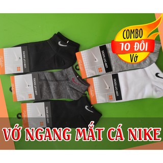 Bộ 10 đôi vớ NK tất nam ngang cổ chân nhiều màu