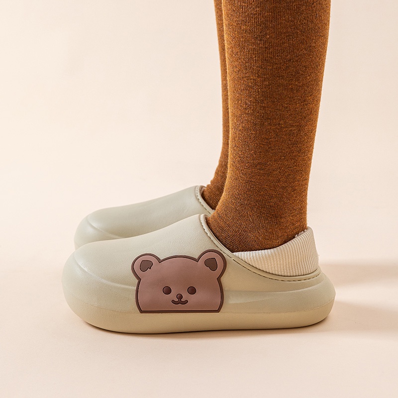 Tikp Dép Bông Nữ Giữ Ấm Chống Trượt Không Thấm Nước 3 Màu Size 36-45