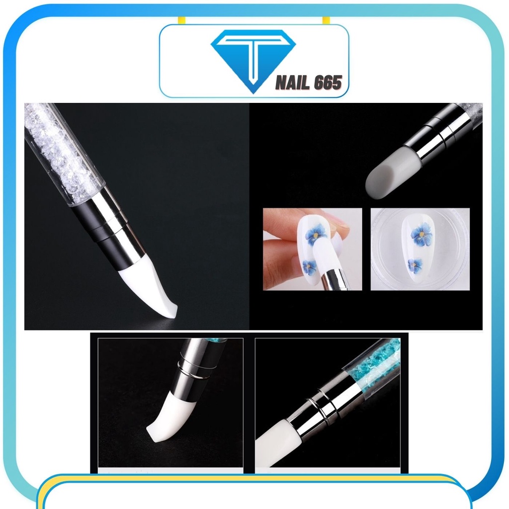 Bút silicon nail , Bút nặn hoa 2 đầu Sét 5 cây
