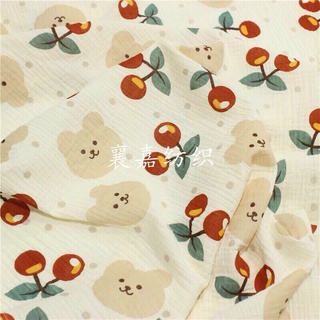 vải xô muslin gấu cherry