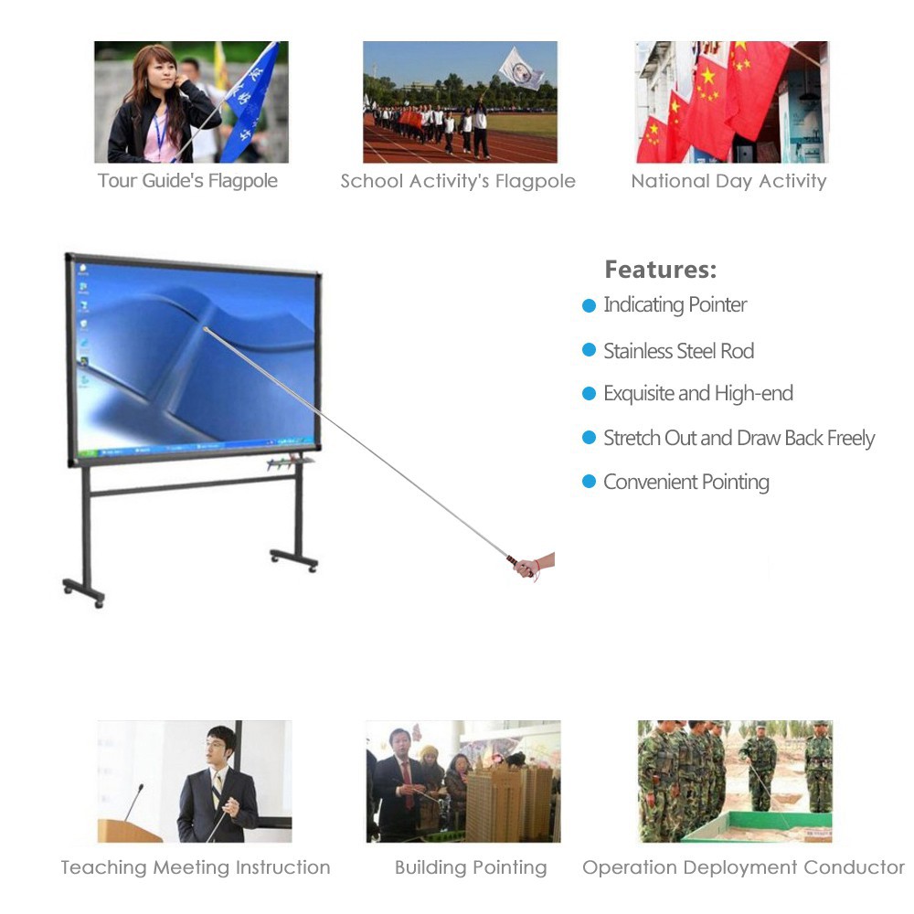 Gậy treo cờ chất liệu thép không gỉ 2m / 2.5m