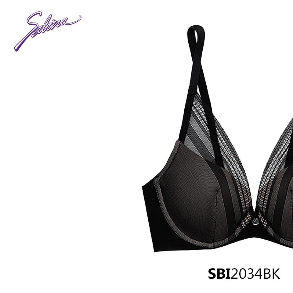 Combo Áo Lót Nâng Ngực Tạo Khe Chữ V Và Quần Đồng Bộ Màu Đen Phối Ren Mordern V By Sabina SBI2034BK+SUI2034BK | BigBuy360 - bigbuy360.vn