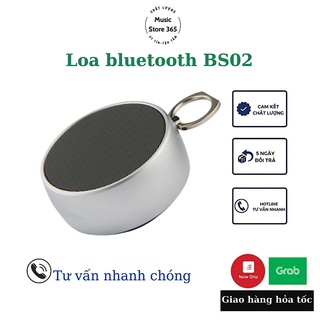 Loa bluetooth mini cầm tay cao cấp bs02 vỏ kim loại có móc treo, loa di động cầm tay cao cấp