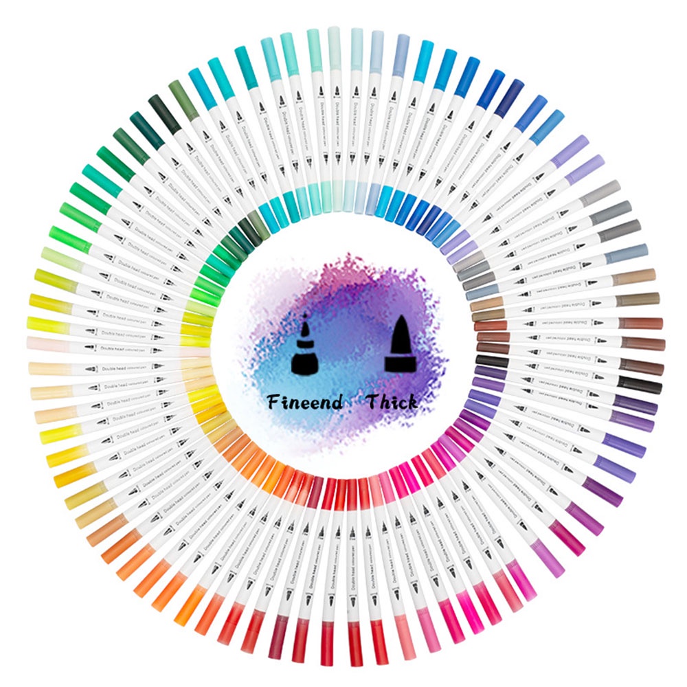 Bút Brush Viết Mềm Hai Đầu Hòa Tan Trong Nước Dùng Vẽ Tranh Dual Tip Brush Pen