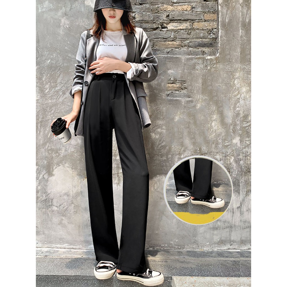 Quần ống rộng culottes dáng dài suông lưng thon 100cm siêu Hot phong cách Hàn Quốc