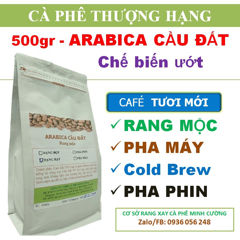 500gr Cà phê Arabica Cầu Đất - Cafe hạt Moka thượng hạng rang Mộc | BigBuy360 - bigbuy360.vn