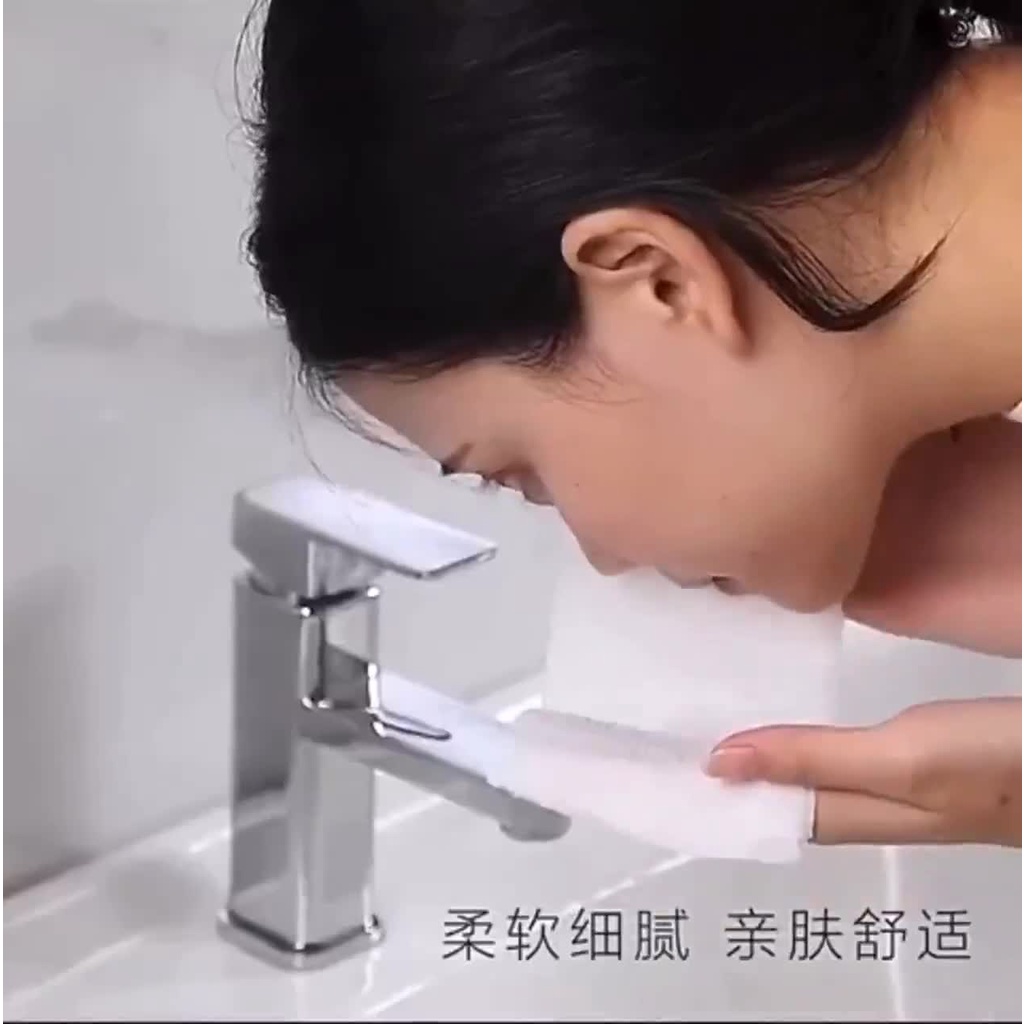 Khăn mặt khô dùng 1 lần cuộn tẩy trang, lau khô, lau uớt giấy Cotton lau mặt dùng một lần Mocco