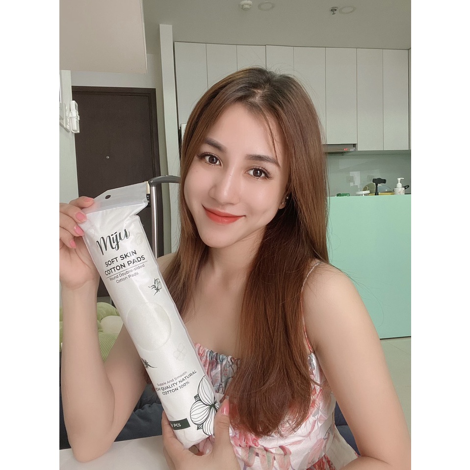 Bông tẩy trang MIJU 3 lớp dạng miếng tròn👩Cotton Pads 150 miếng👩 Siêu sạch, mềm mịn.