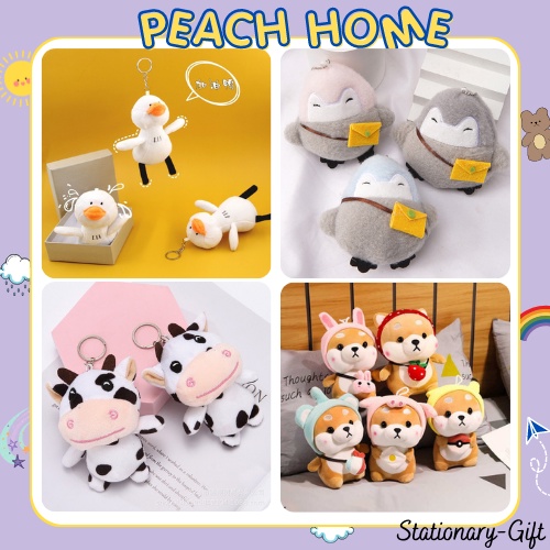 Móc Khoá Bông Vịt Ngố Bò Sữa Cánh Cụt Ngộ Nghĩnh Treo Balo Túi Xách Hot Trend Dây Xinh Xắn Ngộ Nghĩnh