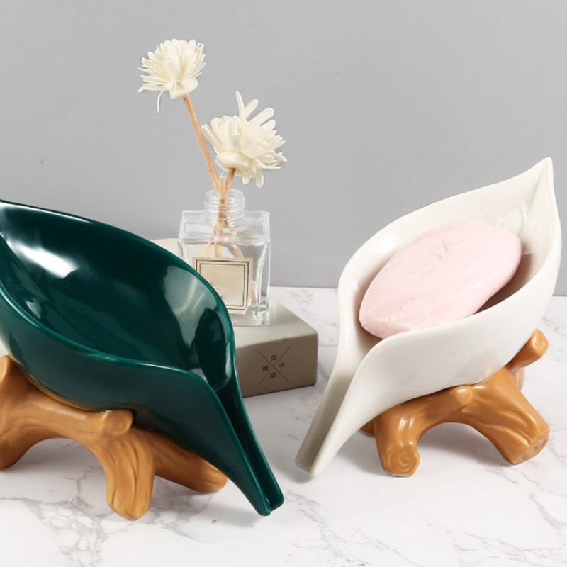 Giá Đỡ Xà Phòng Bằng Sứ Hình Chiếc Lá Tiện Dụng Cho Phòng Tắm