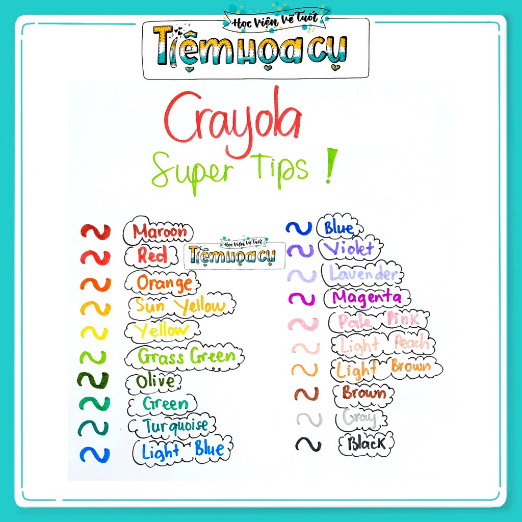 Bộ 20 Cây Bút Lông Màu Crayola Supertips 20 Màu