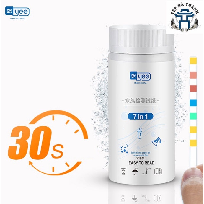 Bộ Test Kiểm Tra Chất Lượng Nước Bể Cá YEE 7 trong 1 (Hộp 50 Que)