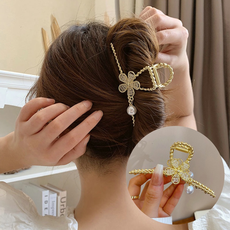 Kẹp Tóc Kim Loại Hình Hoa Đơn Giản Thời Trang Cho Nữ
