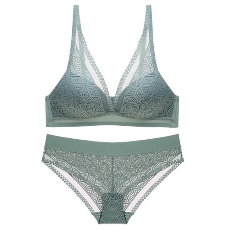 Bộ đồ lót AG ren leo không gọng mút mỏng - BL