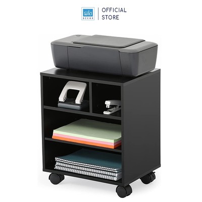 Kệ Gỗ Văn Phòng Để Tài Liệu, Máy In, Có Bánh Xe Di Chuyển SIB Decor KG41
