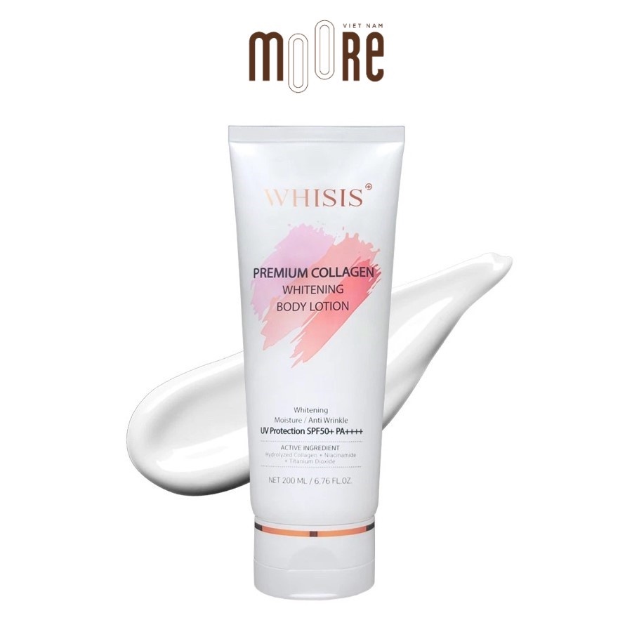 Kem Dưỡng Thể Chống Nắng WHISIS Premium Collagen Whitening Body Lotion SPF50+ PA++++ 200ML