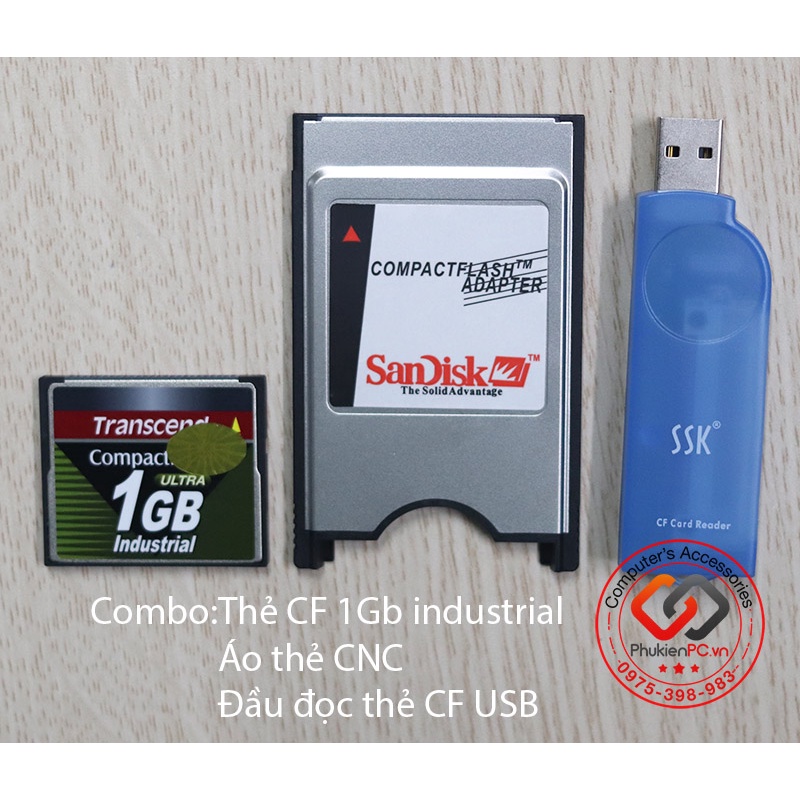 Thẻ nhớ CF Card Industrial công nghiệp Transcend 128mb 256mb 512mb 1gb 2gb 4gb cho CNC, PLC, cơ khí chính xác