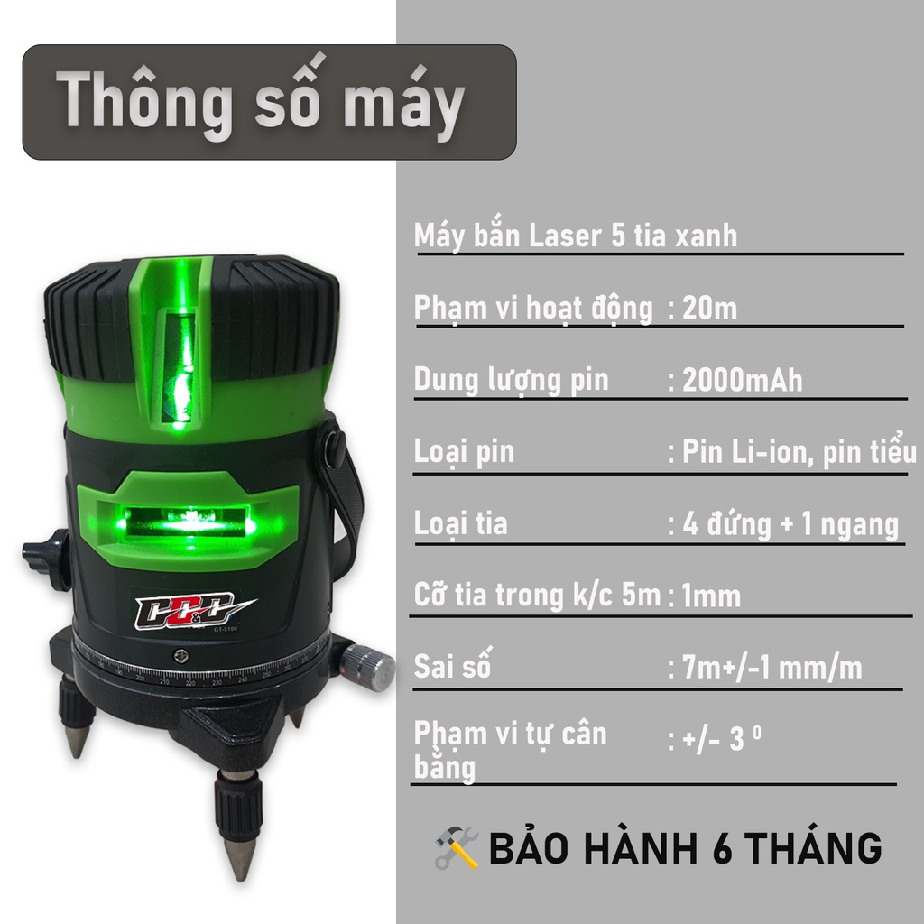 Máy cân bằng, Máy bắn cốt, Máy bắn laser 5 tia xanh 5100 bảo hành 6 tháng