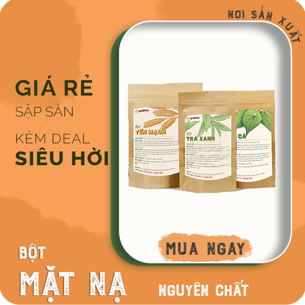 Bột mặt nạ [RẺ SẬP SÀN] mask 10 loại nguyên chất: bột trà xanh; bột đậu đỏ; bột yến mạch 100G - HANDMADE BY QUÊ MỘT CỤC